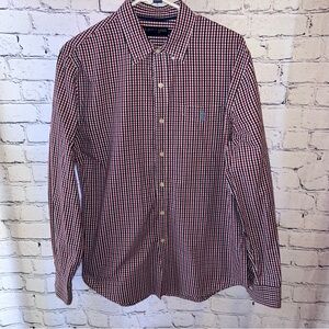 U.S. Polo Assn. Men’s Casual Button Down Long Sleeve Shirt‎ Gingham Print Large
